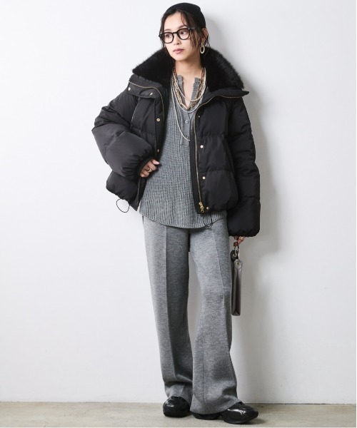 CHIC STYLE(シックスタイル)の「ニットワイドストレートパンツ<大きいサイズ有>シックスタイル(その他パンツ・レディース・ブラック/グレー/ワイン/ライトベージュ・3L/LL/L/M/5L/4L)」の9枚目の写真