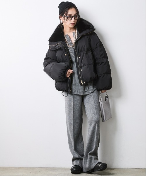 CHIC STYLE(シックスタイル)の「ニットワイドストレートパンツ<大きいサイズ有>シックスタイル(その他パンツ・レディース・ブラック/グレー/ワイン/ライトベージュ・3L/LL/L/M/5L/4L)」の10枚目の写真