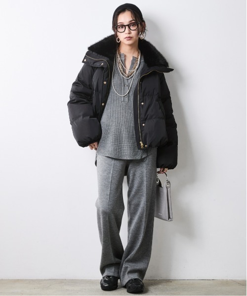 CHIC STYLE(シックスタイル)の「ニットワイドストレートパンツ<大きいサイズ有>シックスタイル(その他パンツ・レディース・ブラック/グレー/ワイン/ライトベージュ・3L/LL/L/M/5L/4L)」の11枚目の写真
