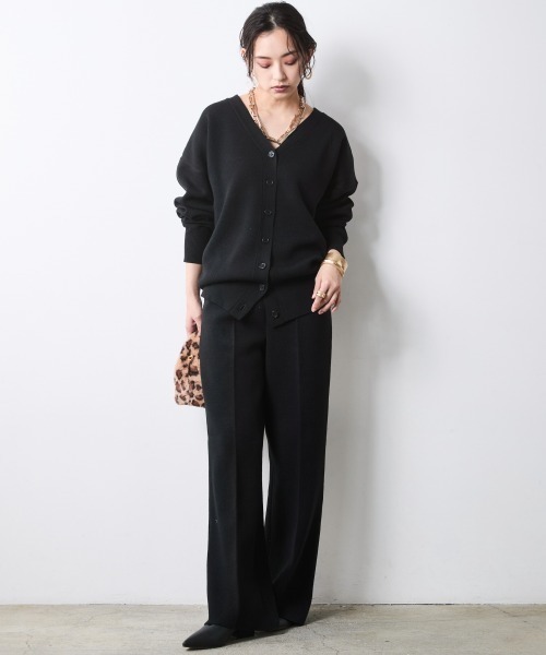 CHIC STYLE(シックスタイル)の「ニットワイドストレートパンツ<大きいサイズ有>シックスタイル(その他パンツ・レディース・ブラック/グレー/ワイン/ライトベージュ・3L/LL/L/M/5L/4L)」の19枚目の写真