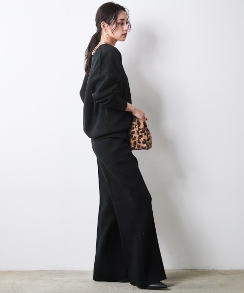 CHIC STYLE(シックスタイル)の「ニットワイドストレートパンツ<大きいサイズ有>シックスタイル(その他パンツ・レディース・ブラック/グレー/ワイン/ライトベージュ・3L/LL/L/M/5L/4L)」の20枚目の写真
