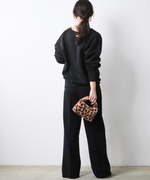 CHIC STYLE(シックスタイル)の「ニットワイドストレートパンツ<大きいサイズ有>シックスタイル(その他パンツ・レディース・ブラック/グレー/ワイン/ライトベージュ・3L/LL/L/M/5L/4L)」の21枚目の写真