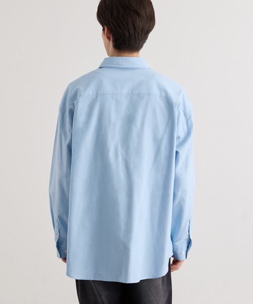 MONO-MART(モノマート)の「【EASY COMFORTシリーズ】ロイヤルオックス オーバーサイズ レギュラーカラー長袖シャツ<UVカット・イージーケア>(シャツ/ブラウス・メンズ・サックスブルー/オフホワイト/グレー系/ダークネイビー/ブラウン系/チャコール・L/S/M)」の13枚目の写真