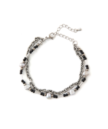 DNSR | Layered Beaded Bracelet Black(ブレスレット)