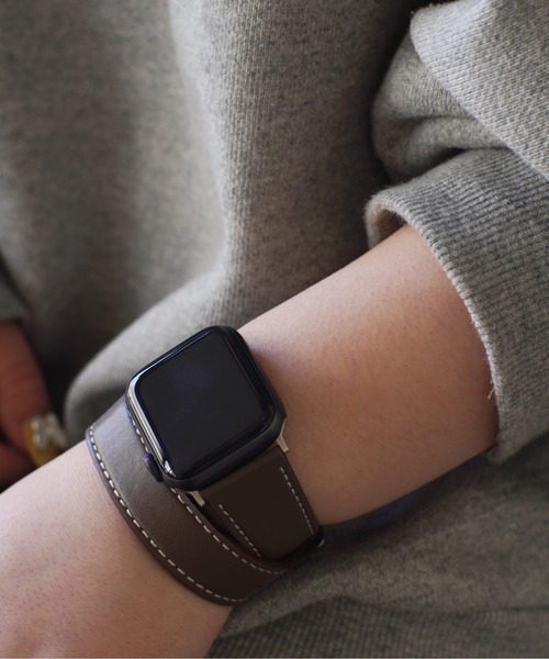 Port(ポート)の「【 Port / ポート 】 Apple Watch 2重 デザイン ステッチ バンド / アップルウォッチ #(デジタル腕時計・レディース・ブラック/ブラック系その他/キャメル/チャコールグレー・B/A)」の7枚目の写真