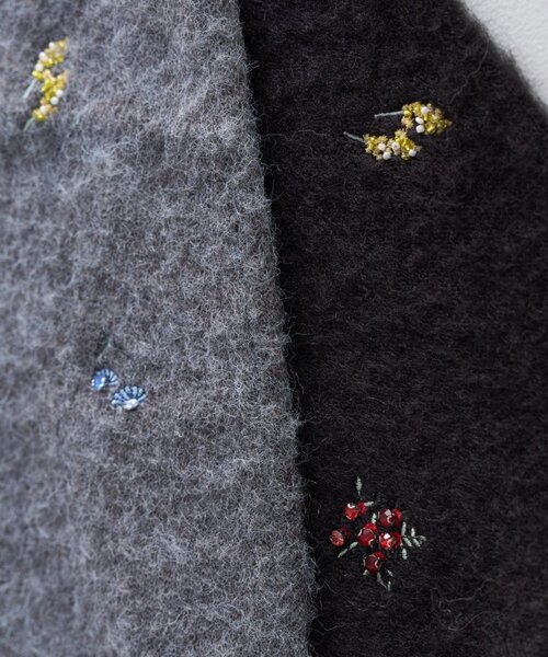 SHENERY（シーナリー）の「刺繍ビジューニットプルオーバー（ニット/セーター・レディース・ブラック/グレー・FREE）」の9枚目の写真
