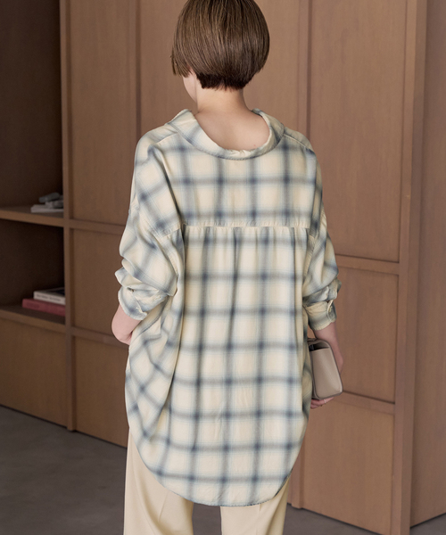 plage(プラージュ)の「Sway Check シャツ(シャツ/ブラウス・レディース・アイボリー・FREE)」の10枚目の写真
