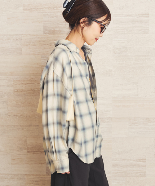 plage(プラージュ)の「Sway Check シャツ(シャツ/ブラウス・レディース・アイボリー・FREE)」の17枚目の写真
