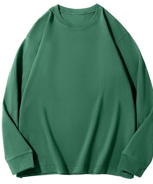 ampm（エーエムピーエム）の「ロングTシャツ メンズ オーバーサイズ 260gヘビーウェイト 無地 ロンT 長袖 カットソー（Tシャツ/カットソー・メンズ・ブラック/ホワイト/ライトグレー/チャコールグレー/ワインレッド/グリーン/ブルー/ブラウン/ネイビー・X-LARGE/LARGE/MEDIUM/SMALL）」の6枚目の写真