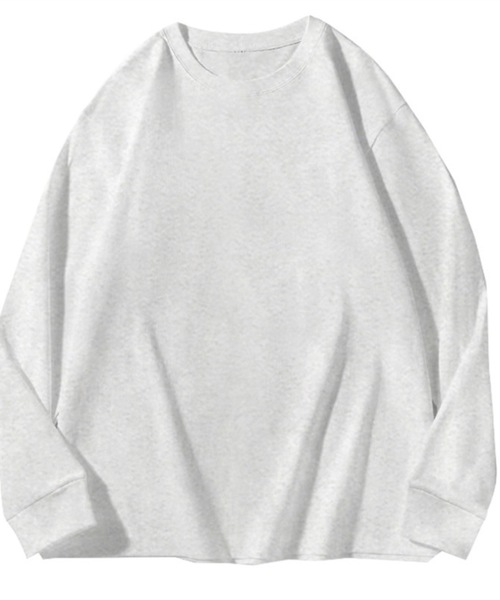 ampm（エーエムピーエム）の「ロングTシャツ メンズ オーバーサイズ 260gヘビーウェイト 無地 ロンT 長袖 カットソー（Tシャツ/カットソー・メンズ・ブラック/ホワイト/ライトグレー/チャコールグレー/ワインレッド/グリーン/ブルー/ブラウン/ネイビー・X-LARGE/LARGE/MEDIUM/SMALL）」の4枚目の写真