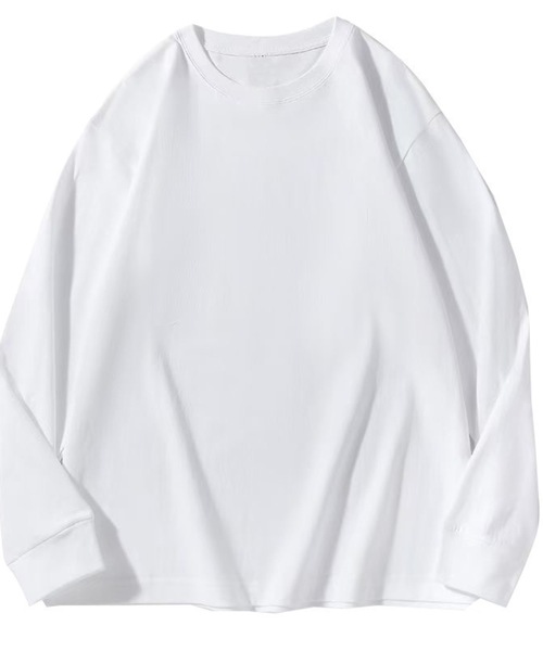 ampm（エーエムピーエム）の「ロングTシャツ メンズ オーバーサイズ 260gヘビーウェイト 無地 ロンT 長袖 カットソー（Tシャツ/カットソー・メンズ・ブラック/ホワイト/ライトグレー/チャコールグレー/ワインレッド/グリーン/ブルー/ブラウン/ネイビー・X-LARGE/LARGE/MEDIUM/SMALL）」の10枚目の写真