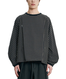 AJOBYAJO（アジョバイアジョ）の「Sculpted Raglan Stripe Long Sleeve [BLACK]（Tシャツ/カットソー）」