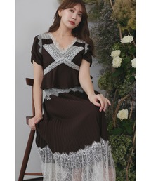 Giulia Lace Pleated Dress