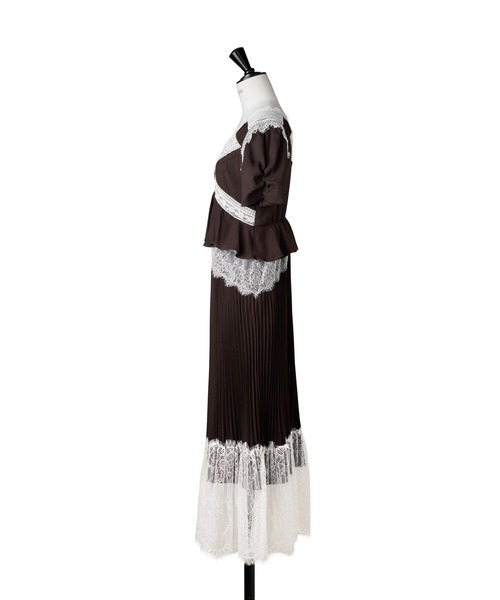 Her lip to（ハーリップトゥー）の「Giulia Lace Pleated Dress（ワンピース・レディース・ブラウン系・S/M）」の15枚目の写真