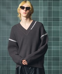MAISON SPECIAL（メゾンスペシャル）の「《UNISEX》ハンドステッチプライムオーバーVネックニット/Hand Stitch Prime-Over V-neck Knit Tops【MAISON SPECIAL/メゾンスペシャル】（ニット/セーター・レディース）」