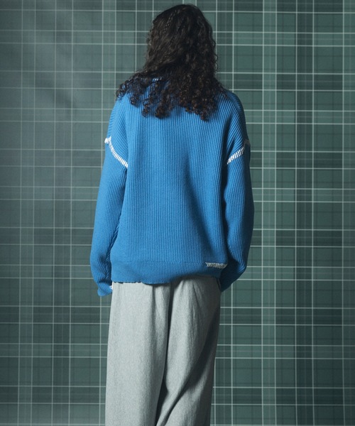 MAISON SPECIAL(メゾンスペシャル)の「《UNISEX》ハンドステッチプライムオーバーVネックニット/Hand Stitch Prime-Over V-neck Knit Tops【MAISON SPECIAL/メゾンスペシャル】(ニット/セーター・メンズ・ブルー/チャコールグレー/ブラック/ダークパープル・0/1/2)」の22枚目の写真