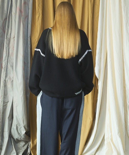 MAISON SPECIAL(メゾンスペシャル)の「《UNISEX》ハンドステッチプライムオーバーVネックニット/Hand Stitch Prime-Over V-neck Knit Tops【MAISON SPECIAL/メゾンスペシャル】(ニット/セーター・メンズ・ブルー/チャコールグレー/ブラック/ダークパープル・0/1/2)」の15枚目の写真