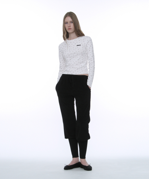 PARTIMENTO WOMEN(パルティメントウィメン)の「PWC ワイドリブジョガーパンツ_ブラック(スウェットパンツ・レディース・その他・SMALL/MEDIUM/LARGE)」の6枚目の写真