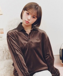 adidas（アディダス）の「ADIDAS ウェア アディダス U VELOUR LS POLO ロングスリーブ LC5961 ABC-MART限定 *DARKBROWN（ポロシャツ）」