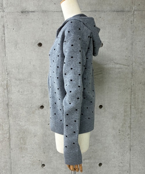 GLAMOROUS JANE(グラマラスジェーン)の「ドットジャガードダブルジップニットパーカー(パーカー・レディース・ベージュ/ブラック/グレー・FREE)」の20枚目の写真
