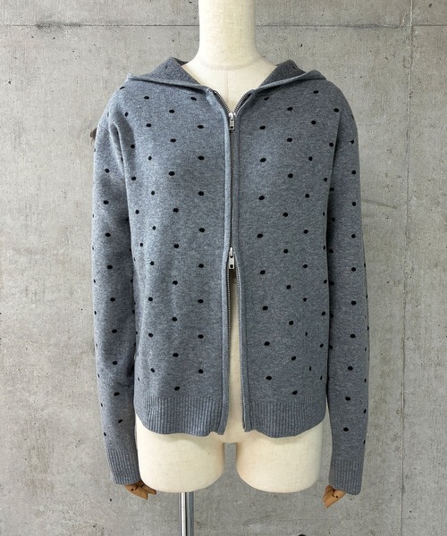 GLAMOROUS JANE(グラマラスジェーン)の「ドットジャガードダブルジップニットパーカー(パーカー・レディース・ベージュ/ブラック/グレー・FREE)」の22枚目の写真