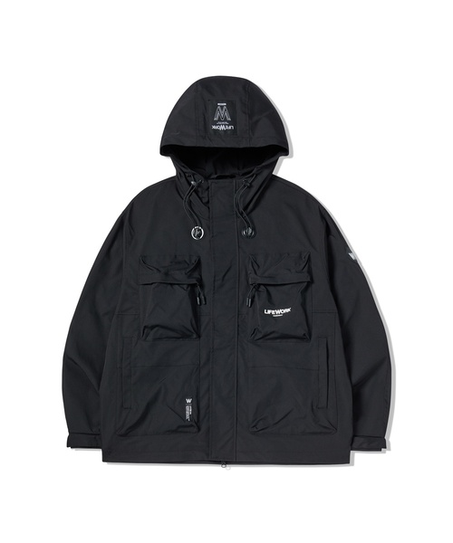 LIFE WORK(ライフワーク)の「テックユーティリティポケットジャンパー(ナイロンジャケット・メンズ・ブラック/ベージュ・LARGE/MEDIUM)」の2枚目の写真