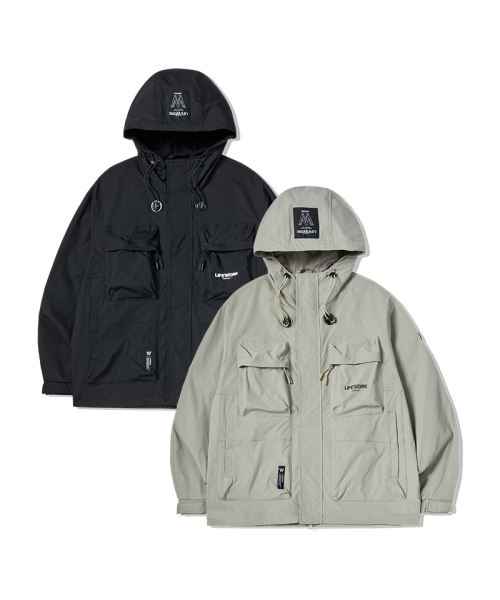 LIFE WORK(ライフワーク)の「テックユーティリティポケットジャンパー(ナイロンジャケット・メンズ・ブラック/ベージュ・LARGE/MEDIUM)」の3枚目の写真