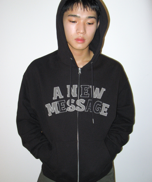 AMESWORLDWIDE(アメスワールドワイド)の「NEW MESSAGE フーディー ジップアップ ブラック(パーカー・レディース・その他・SMALL/MEDIUM/LARGE)」の3枚目の写真