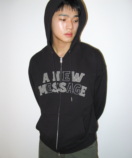 AMESWORLDWIDE(アメスワールドワイド)の「NEW MESSAGE フーディー ジップアップ ブラック(パーカー・レディース・その他・SMALL/MEDIUM/LARGE)」の4枚目の写真