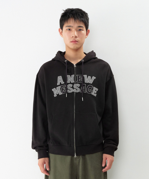 AMESWORLDWIDE(アメスワールドワイド)の「NEW MESSAGE フーディー ジップアップ ブラック(パーカー・レディース・その他・SMALL/MEDIUM/LARGE)」の6枚目の写真