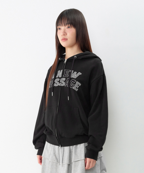 AMESWORLDWIDE(アメスワールドワイド)の「NEW MESSAGE フーディー ジップアップ ブラック(パーカー・レディース・その他・SMALL/MEDIUM/LARGE)」の7枚目の写真