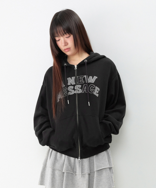 AMESWORLDWIDE(アメスワールドワイド)の「NEW MESSAGE フーディー ジップアップ ブラック(パーカー・レディース・その他・SMALL/MEDIUM/LARGE)」の9枚目の写真
