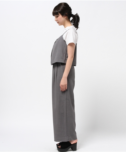 LBC(エルビーシー)の「キャミスリムワイド(セットアップ)(サロペット/オーバーオール・レディース・モカ/グレー・LARGE/MEDIUM)」の3枚目の写真