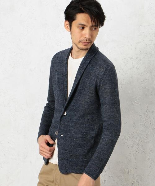 green label relaxing（グリーンレーベルリラクシング）の「KC ◎LI TUCK SHAWL/カーディガン◆（カーディガン/ボレロ・メンズ・グレー/ネイビー・SMALL/LARGE/MEDIUM/X-LARGE）」の2枚目の写真