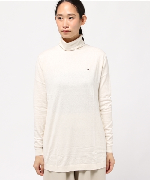 HILFIGER DENIM(ヒルフィガーデニム)の「ベーシックロールネックセーター(ニット/セーター・レディース・ブラック/ベージュ・SMALL/MEDIUM)」の3枚目の写真