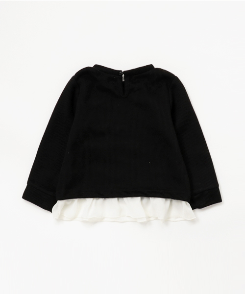 ROPE' PICNIC（ロペピクニック）の「【ROPE' PICNIC KIDS】起毛サカリバリボン付プルオーバー（Tシャツ/カットソー・キッズ・ブラック/サックスブルー/キナリ・110/100/120）」の4枚目の写真