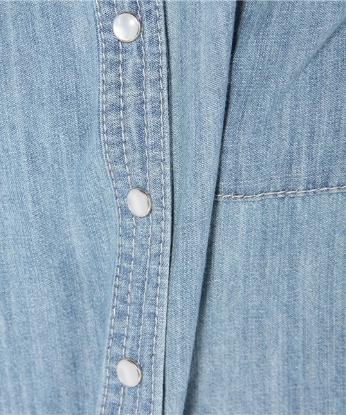 green label relaxing（グリーンレーベルリラクシング）の「*GC デニム ワンピース 8SL（ワンピース・レディース・ライトブルー/ネイビー・フリー）」の10枚目の写真