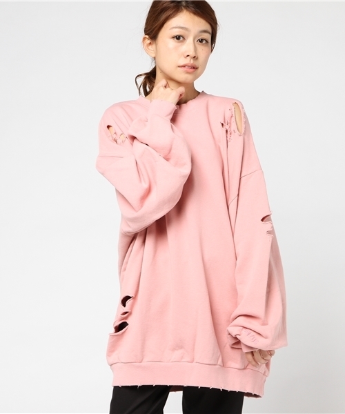 PUNYUS（プニュズ）の「クラッシュスウェット（スウェット・レディース・ホワイト/ブラック/レッド/ピンク/イエロー・4/3）」の13枚目の写真