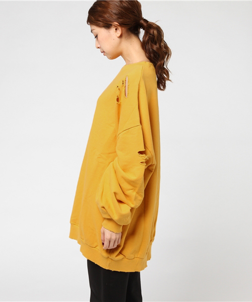 PUNYUS（プニュズ）の「クラッシュスウェット（スウェット・レディース・ホワイト/ブラック/レッド/ピンク/イエロー・4/3）」の12枚目の写真