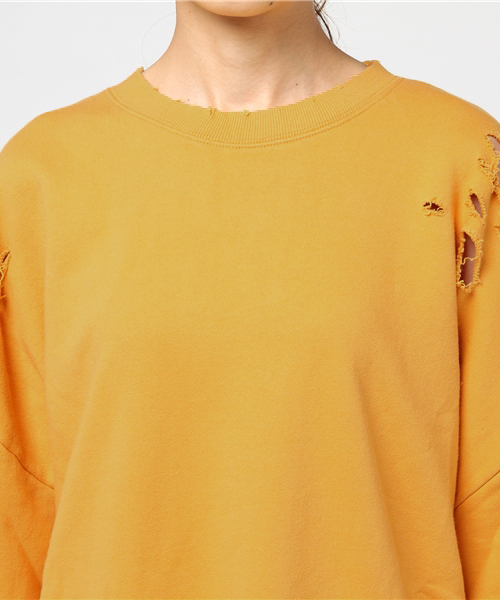 PUNYUS（プニュズ）の「クラッシュスウェット（スウェット・レディース・ホワイト/ブラック/レッド/ピンク/イエロー・4/3）」の7枚目の写真