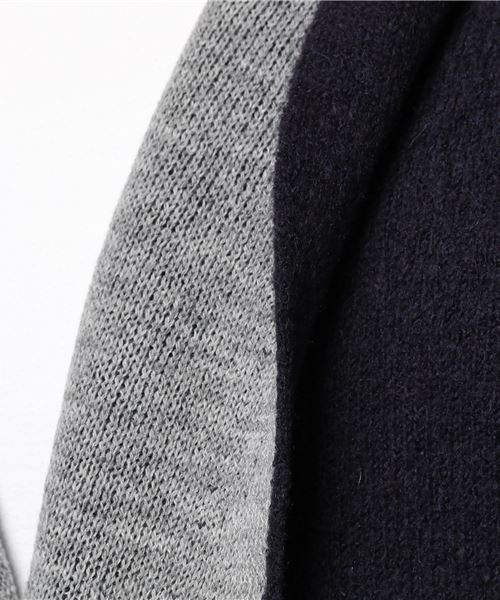 VENCEEXCHANGE（ヴァンスエクスチェンジ）の「ウール混ニットフーディガン                （カーディガン/ボレロ・メンズ・ネイビー/アッシュグレー・FREE）」の6枚目の写真
