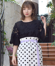 w closet | 異素材レース付きシフォンブラウス(シャツ/ブラウス)