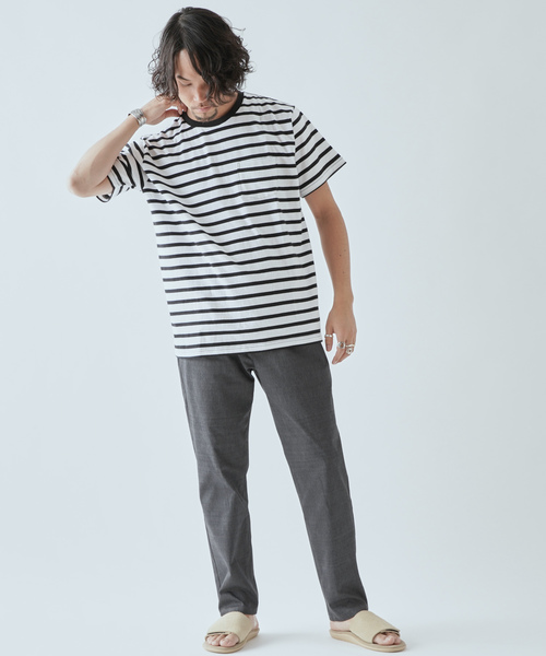 FRUIT OF THE LOOM（フルーツオブザルーム）の「【FRUIT OF THE LOOM/フルーツオブザルーム】別注3パックTシャツ/タンクトップ（Tシャツ/カットソー・メンズ・ホワイト×ブラック・S/M/L/XL）」の2枚目の写真