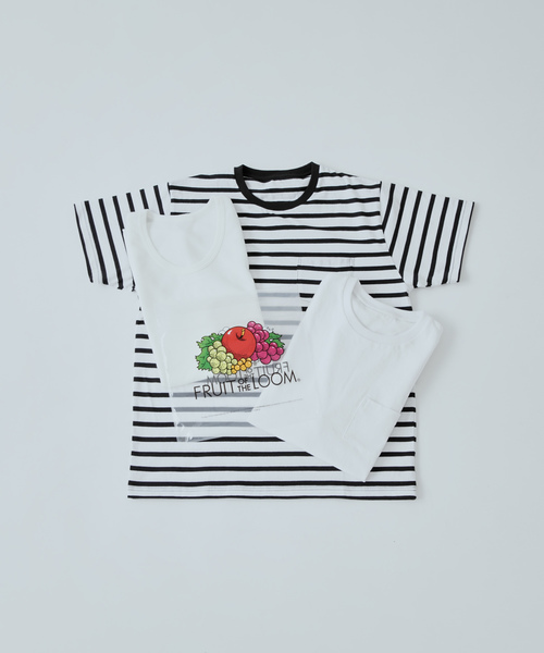 FRUIT OF THE LOOM（フルーツオブザルーム）の「【FRUIT OF THE LOOM/フルーツオブザルーム】別注3パックTシャツ/タンクトップ（Tシャツ/カットソー・メンズ・ホワイト×ブラック・S/M/L/XL）」の5枚目の写真