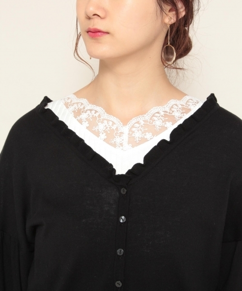 PAGEBOY(ページボーイ)の「2WAYフリルカーディガン(カーディガン/ボレロ・レディース・ライトグレー/ブラック/オフホワイト・FREE)」の14枚目の写真