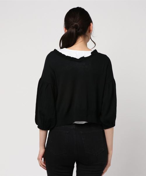 PAGEBOY(ページボーイ)の「2WAYフリルカーディガン(カーディガン/ボレロ・レディース・ライトグレー/ブラック/オフホワイト・FREE)」の4枚目の写真