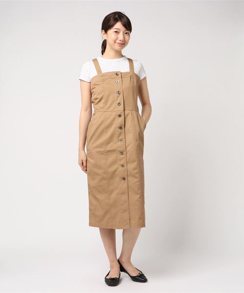 LOWRYS FARM（ローリーズファーム）の「マエボタンタイトキャミワンピ　801108（ワンピース・レディース・ブラック/ベージュ/ブルー・MEDIUM/LARGE）」の7枚目の写真