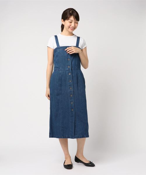 LOWRYS FARM（ローリーズファーム）の「マエボタンタイトキャミワンピ　801108（ワンピース・レディース・ブラック/ベージュ/ブルー・MEDIUM/LARGE）」の8枚目の写真