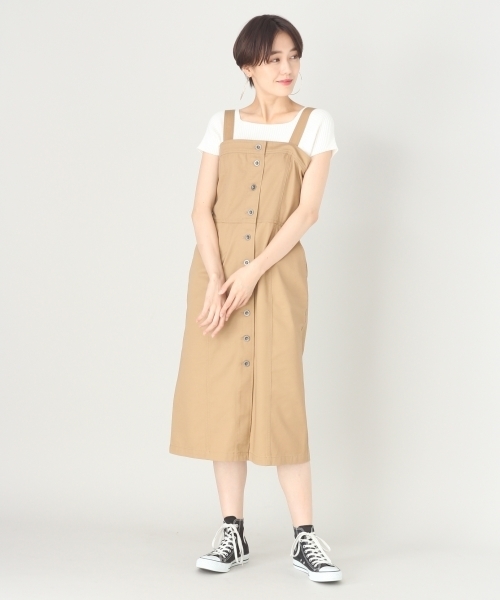 LOWRYS FARM（ローリーズファーム）の「マエボタンタイトキャミワンピ　801108（ワンピース・レディース・ブラック/ベージュ/ブルー・MEDIUM/LARGE）」の9枚目の写真