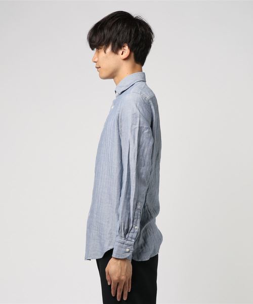 GUY ROVER（ギローバー）の「GUY ROVER　ワイドカラーネルシャツ（シャツ/ブラウス・メンズ・ブルー系その他・S/M/XS）」の2枚目の写真